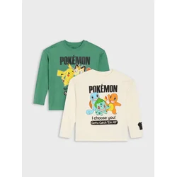 Sinsay - Pamučne majice sa Pokémon printom 2 pack - šareno
