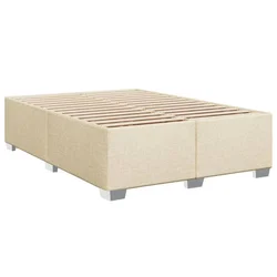 Vidaxl Posteljni okvir brez vzmetnice krem 160x200 cm blago
