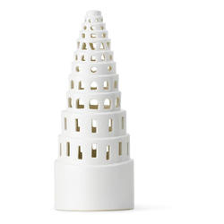 Beli keramični božični svečnik Kähler Design Lighthouse, o 9 cm