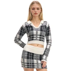 Cropp - Karirani džemper - white