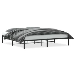 Vidaxl Kovinski posteljni okvir črn 200x200 cm