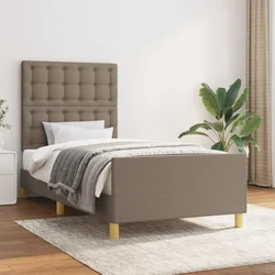 Okvir za krevet s uzglavljem smeđesivi 80x200 cm od tkanine