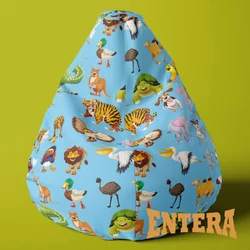 ENTERA Lazy bag - Šarene životinje na plavoj pozadini - 107