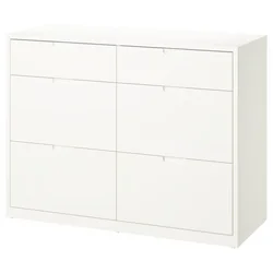 TONSTAD Predalnik s 6 predali, krem bela, 120x47x91 cm