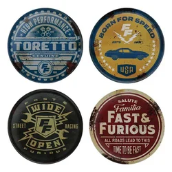 Fast & Furious metalni podmetači za čaše, set od 4, prečnik 89 mm