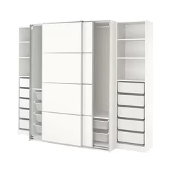 PAX / MEHAMN Garderober, bela/dvostrano bela, 250x66x201 cm
