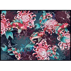 Interdruk - Puzzle Koi carp and chrysanthemums - 1 000 kosov