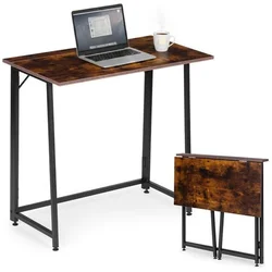ModernHome sklopivi radni sto 80 × 45 cm, loft, tamno drvo