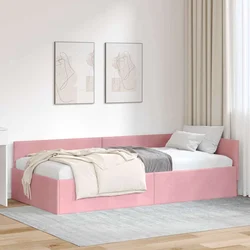 Kutni okvir kreveta Ružičasta 80 cm x 200 cm Baršun
