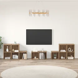 Set TV stalka Zidne 8 pcs Umjetnički hrast Konstruirano drvo