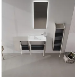 HANAH HOME Kupatilski ormarić sa umivaonikom i ogledalom (2 komada) Perla 110 550