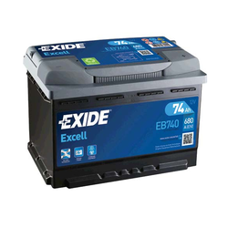 EXIDE akumulator excell EB740. 74D+ 680A(EN)