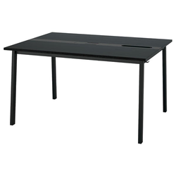 MITTZON Konferencijski sto, crno bajcovan jasenov furnir/crna, 140x108x75 cm