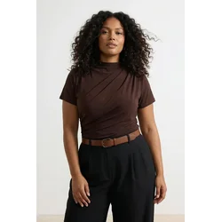 Trendyol Curve Ženska bluza Tbbaw26Af00053, Braon
