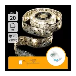 Aigostar - LED lanac 20xLED/3xAA 2m topla bela, srebrna