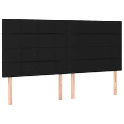 Vidaxl Vzglavje postelje črno 200x5x118/128 cm blago