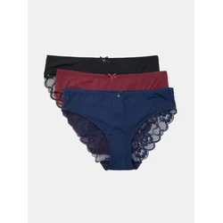Sinsay - Pamučne gaćice sa čipkom 3 pack - šareno