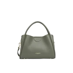 LANCASTER Paris Ročna torbica Lancaster Sac a main Aimantée M Ida Double Cuir Kaki Fumé zelena