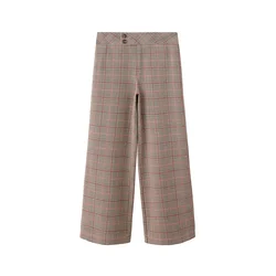 MANGO KIDS Hlače PRINEO mokka/rdeča/črna