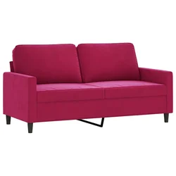 Vidaxl Dvosed vinsko rdeč 140 cm žamet