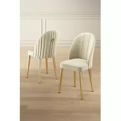 Hanah Home Set stolica Mara, 44x90x42 cm, 2 komada, Zlatno-krem boje