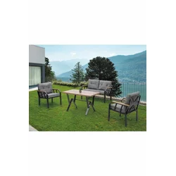 HANAH HOME Baštenska garnitura Nergiz 2+1+1 Grey Dark Grey