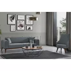 Atelier del Sofa Trosed na razvlačenje Cofi 90x80x222cm Svetlosivi