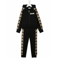 Moschino Kids - toy bear trim tracksuit - kids - Black