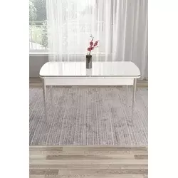 HANAH HOME Trpezarijski sto Nira White Chrome