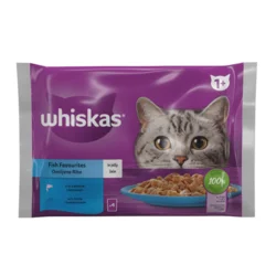 WHISKAS Vlažna hrana za odrasle mačke sa ukusom tune i lososa u želeu PureDelight Multipack 4x85g