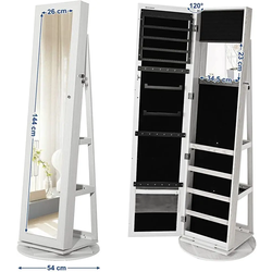 VASAGLE Organizer za nakit z ogledalom 160 cm