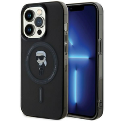 Originalen ovitek Karl Lagerfeld IML Ikonik MagSafe za iPhone 15 Pro Max - črn