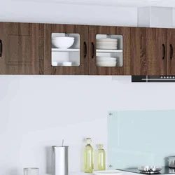 Zidni stakleni ormarić PORTO 2 pcs Smeđi hrast 40 x 31 x 40 cm