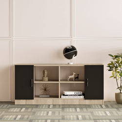 Hanah Home Komoda 139x61,8x46,3cm Hrast-Crna