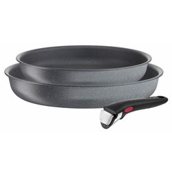 Set posod INGENIO NATURAL FORCE L3969202, set 3, siva, aluminij, Tefal
