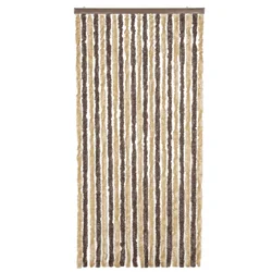 Vidaxl Zavesa proti mrčesu temno rjava in bež 90x220 cm šenilja