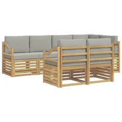 Set vanjskih sofa 7 pcs Bijela i svjetlosiva