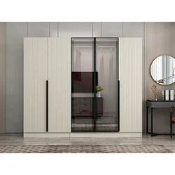 Hanah Home ormar sa reflektujućim staklom Nisa 20619, 225 cm, peščar