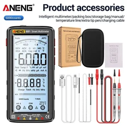 KJB Polnilni digitalni multimeter 681 True RMS, črn
