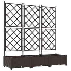 Vrtna saksija 3 pcs Smeđa 120 x 40 x 125,5 cm Plastika