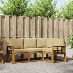 Set vanjskih sofa 4 kom. Prirodna i bež