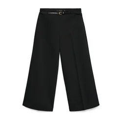 VERO MODA Hlače na rob VMELMA črna