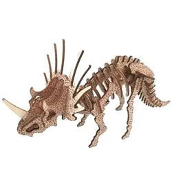 3d eko drvena puzzle - TRICERATOPS
