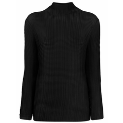 Issey Miyake - fitted knit top - women - Black