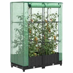Povišena gredica s pokrovom za staklenik 80 x 40 x 123 cm