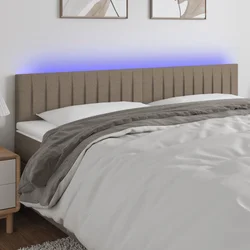 LED uzglavlje smeđesivo 200x5x78/88 cm od tkanine