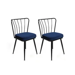 Conceptum Hypnose Set 2 trpezarijske stolice Tamnoplavo-Crni