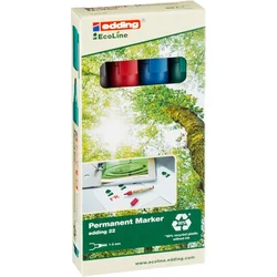Edding permanentni marker Ecoline 22 - konica s poševno konico, komplet 4 barv