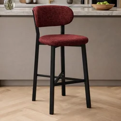 Hanah Home barska stolica Luna, bordo tkanina od poliestera i lana