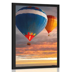 Plakat prelet balonov nad gorami - 20x30 silver